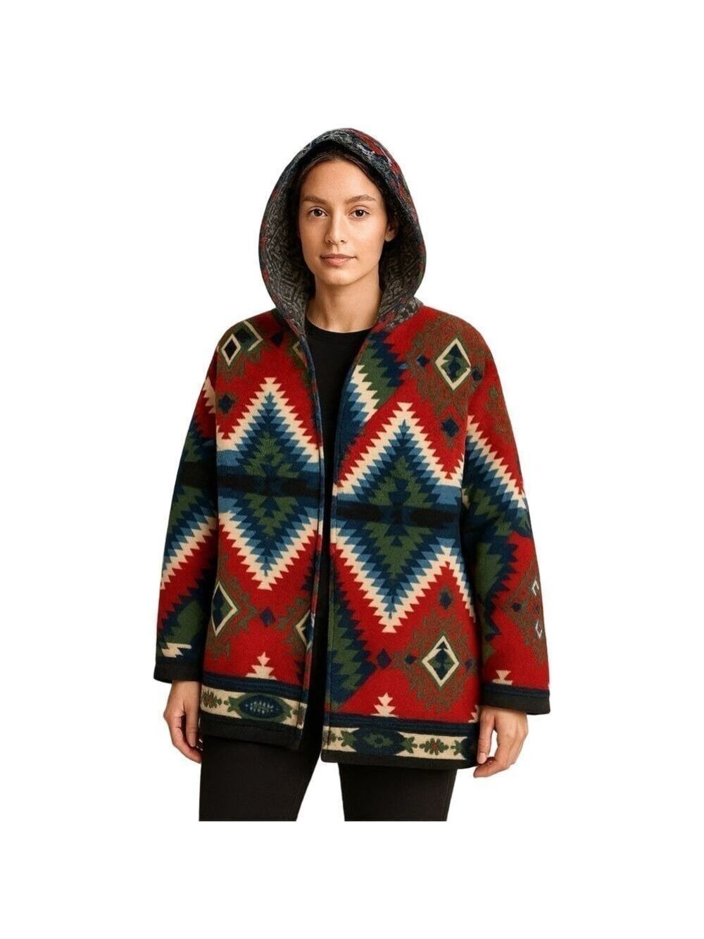 Play Buffalo Reversible Fleece Hooded Jacket Aztec Southwest